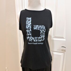 Burn Boot Camp Tank with Light Blue Leopard Print Size XS